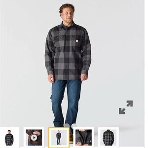 Men's Black Plaid Button-Up Shirt large euc